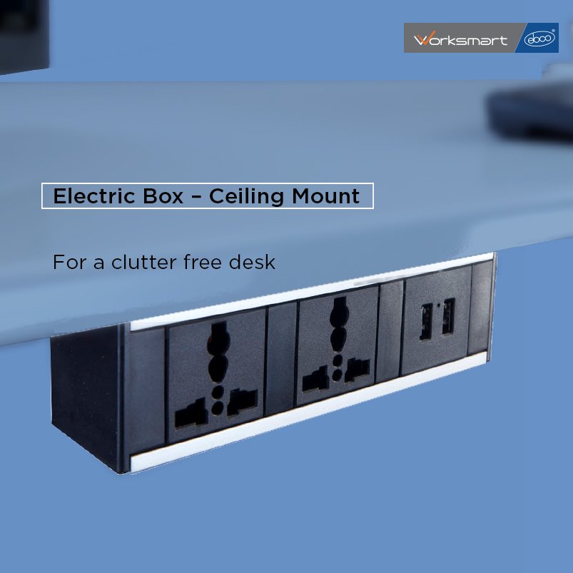 ebcohardware's tweet photo. Worksmart Electric Box Ceiling Mount - can be easily fitted below your desk, comes with universal sockets and USB adapters.
#ErgonomicsAtWork #EaseAtWork #Worksmart https://t.co/bbASuJzxdX