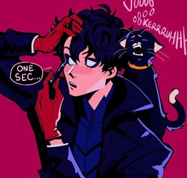 He uses eyeliner.
Shh