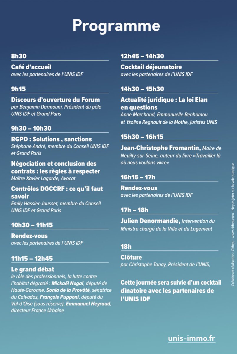 B_Darmouni's tweet photo. Lors de notre Forum, qui aura lieu le jeudi 4 avril 2019, au CESE, l’UNIS s’exprimera lors de son grand débat.
Demandez le programme. Pour les professionnels qui ne se sont pas encore inscrits, vous pouvez contacter Florence ROUX :florence.roux@unis-immo.fr
 #immobilier #unisidf https://t.co/qkeMHB62za