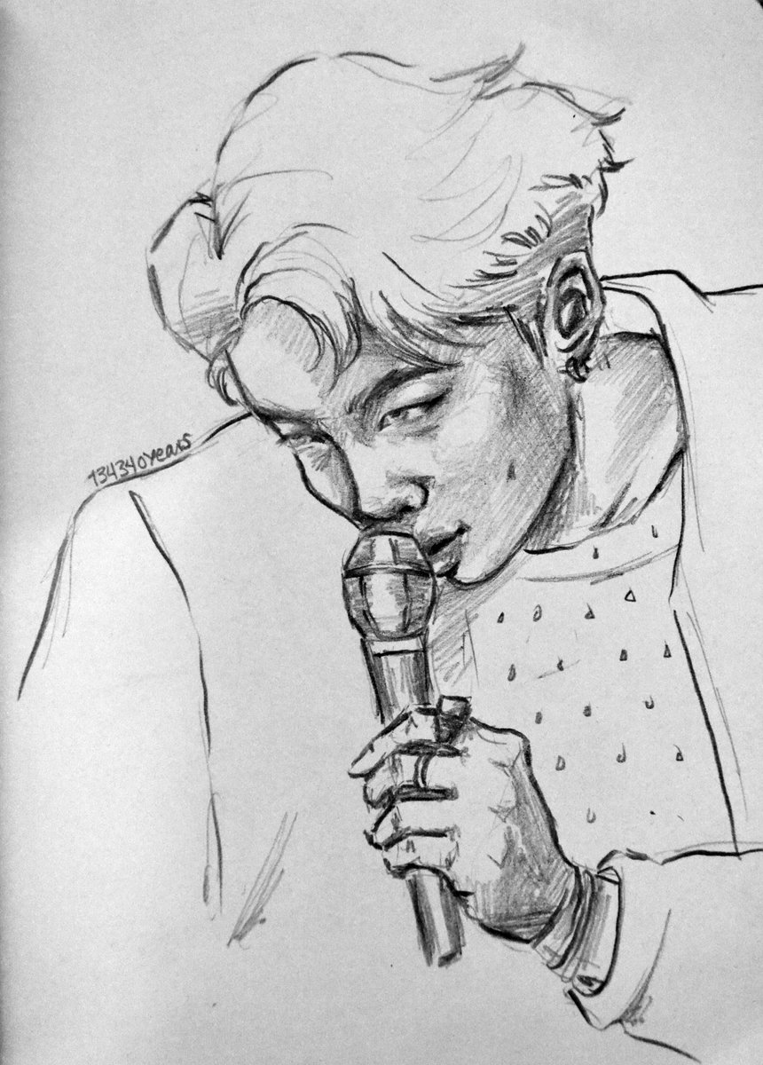 20190326 / day 85YOU'RE MY..... (i LOOOOVED this picture of Namjoon! it's a quick sketch but i liked it a lot more than my past drawings lol) @BTS_twt  #btsfanart