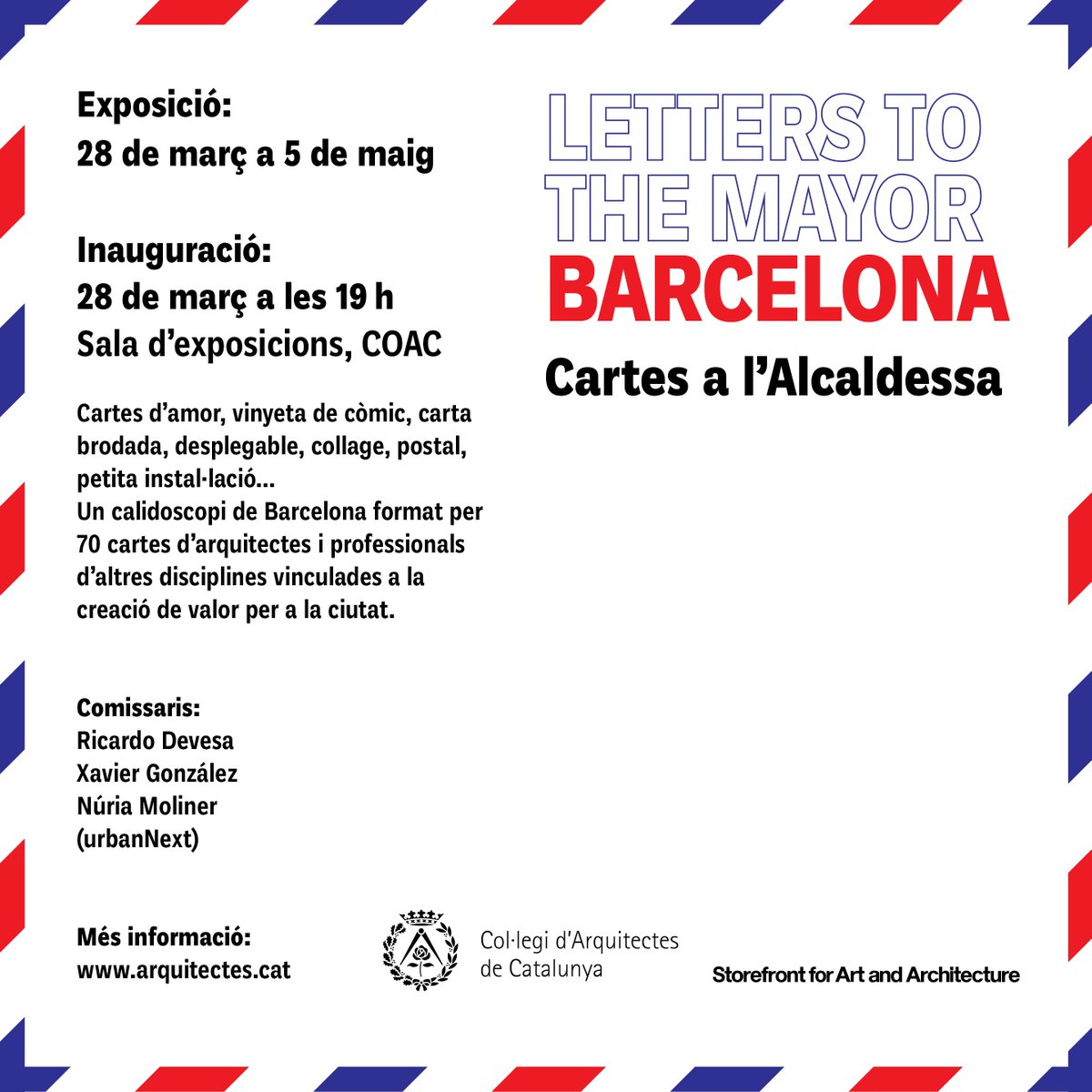 👉 Cartes d'amor, una vinyeta de còmic, una carta brodada o una petita instal·lació ➡️ aquestes són només algunes de les 70 cartes que #arquitectes i professionals d'altres sectors han escrit a <a href="/AdaColau/">Ada Colau 💜🌈🔻</a> 

➡️ Letters to the mayor #Barcelona

🔗 ow.ly/Rpkm30o6KXc