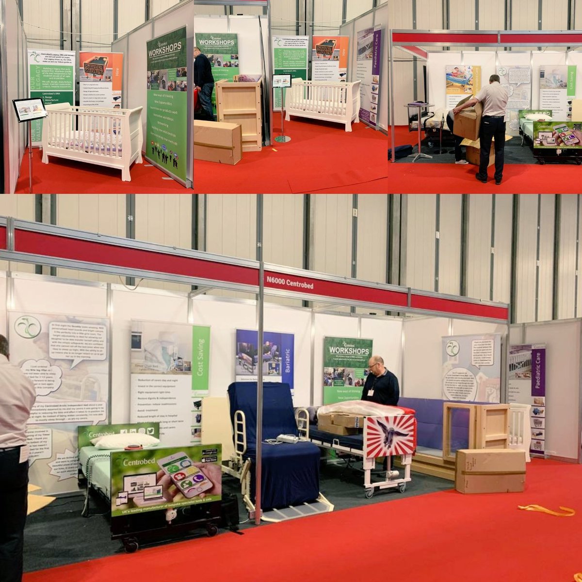 Centrobed's tweet photo. Ready for day 2 at the #Naidex45 stand 45. You will #amazed about what we see a #chairbed #turningbed #standupbed #abedthatgrows #leglifters #bedrails #cots and you might even see #Dumbo
#occupationaltherapy #community #stopthepressure #singlehandedcare #costsaving #weareable https://t.co/W1i9lh5Mm6