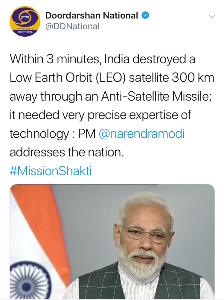 staunchcritic's tweet photo. Now we have the technology to destroy enemies satellite which plays major role in army operations including navigation and tracking. 4th country to have it asking with US,Russia and China. #MissionShakti #PMAddress #PMAddressToNation #NarendraModi https://t.co/b6jjozCJno