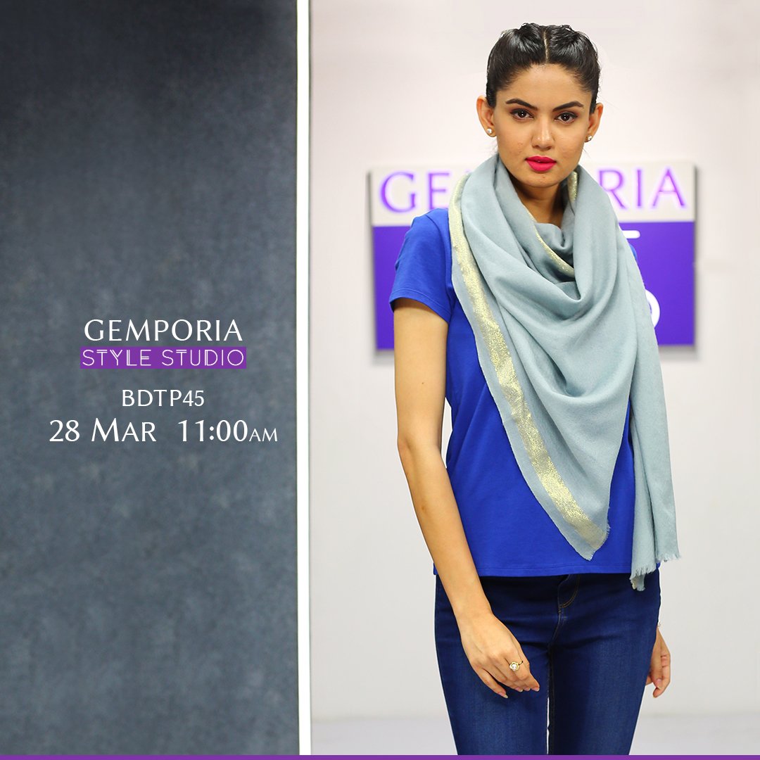 shopindology's tweet photo. Soft, lightweight and trendy! This #GemporiaStyleStudio collection of stoles is a must-have for all fashion lovers.

Shop here: https://t.co/xXnVMmZWDM

Watch &amp; buy on Tata Sky 188, Airtel 137, dishtv 157

Time: 11:00 A.M. (28th March)

Design Cdes: BDTP45, CZEH25 &amp; BUTJ37 https://t.co/MqV9H7NxSo