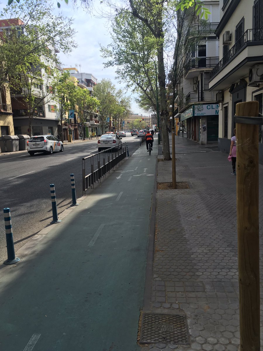 CHHInterpreting's tweet photo. @ExeterCycling just got back from Seville and was blown away by their cycle network. I felt so safe cycling around the (very busy) city. #Cycling #ProtectedCycleLanes https://t.co/zkzS4cPn5R