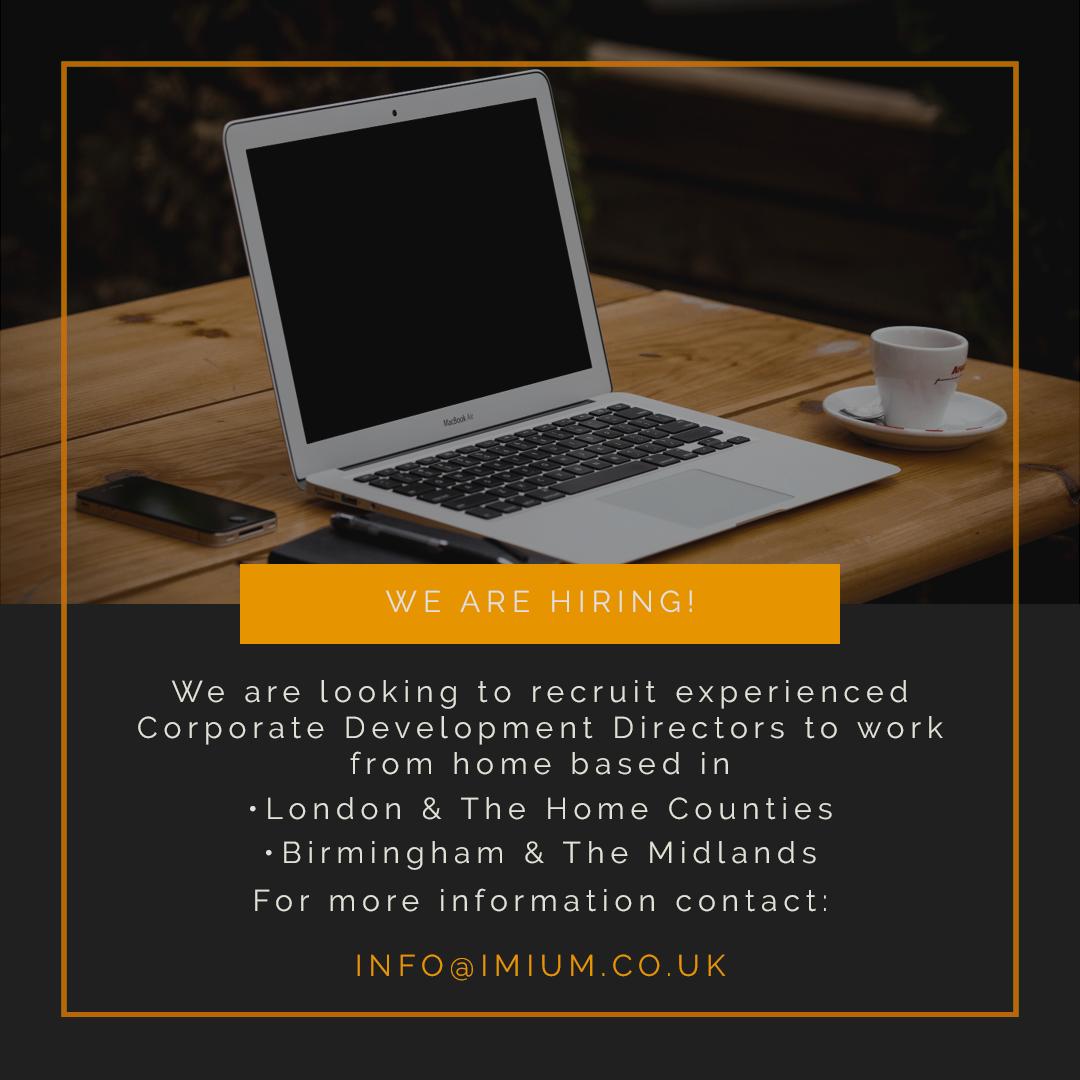 ImiumLtd's tweet photo. WE ARE HIRING!: Thanks to our continued growth throughout the country, we are looking for new Corporate Development Directors. If you have a strong background in sales and building relationships then we would like to hear from you! #Sales #Careers #London #Birmingham #Midlands https://t.co/OoYDEl442i