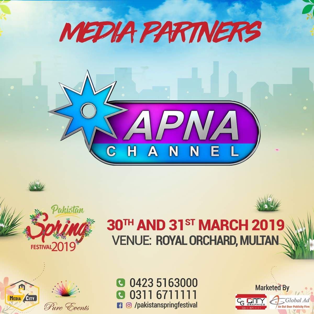 pakspringfest's tweet photo. Proud to announce #APNAChannel as our Media Partners!

Join us on the 30th and 31st #March 2019 at Royal Orchard, #Multan for an event showcasing the #Culture, #Music and #Food of #Pakistan

Buy tickets online through #eTicketing!
https://t.co/aDzaYMGVBN https://t.co/RDyCBi8qCt