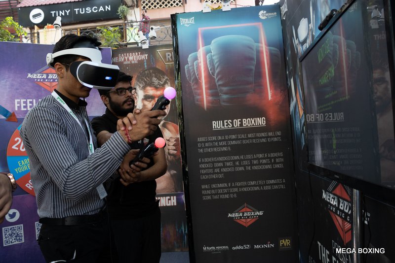 MegaBoxingIN's tweet photo. Mega Boxing team at Galleria introducing the crowd to the world of boxing through VR and engaging activities!
#Galleria #Gurgaon #MegaBoxing #BoxingVR #VRGames #creed2 @creedmovie  #BoxingNews #boxingstream https://t.co/UImR5hn2BZ