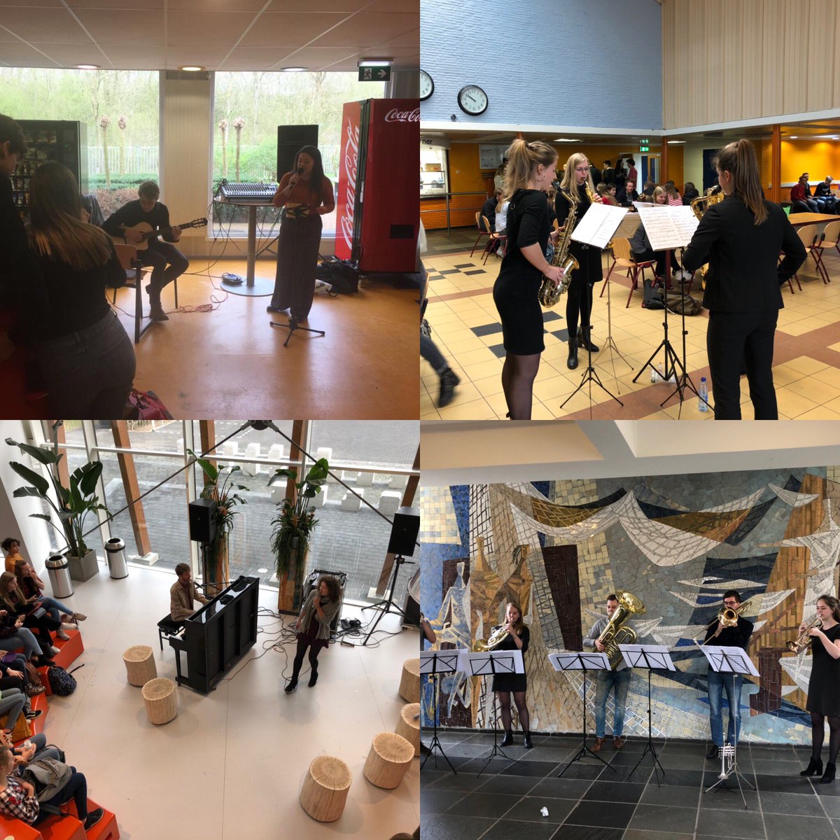 Gisteren traden studenten van @ArtEZhogeschool bij ons op voor de derde jubileum pop-up activiteit. Zij maakten er een feestje van!