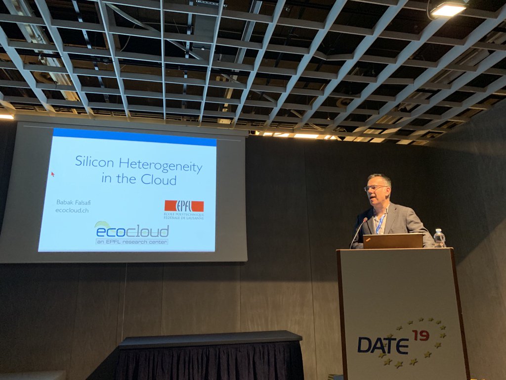 plessl's tweet image. We will kick of the first session with a talk on Silicon Heterogeneity in the Cloud by Babak Falsafi of EPFL #DATEConference