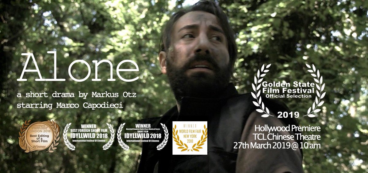 evoc2's tweet photo. #Aloneshort “Alone” (Swiss Film) screening Wednesday 27th Short block 10am-11am @ TCL Chinese Theatre / Golden State Film Festival / Hollywood LA / Trailer https://t.co/sfEu3AdkRN #GoldenStateFilmFestival @ChineseTheatres #tifilmcom https://t.co/LfxeIjurjZ https://t.co/GXu51oAhJD