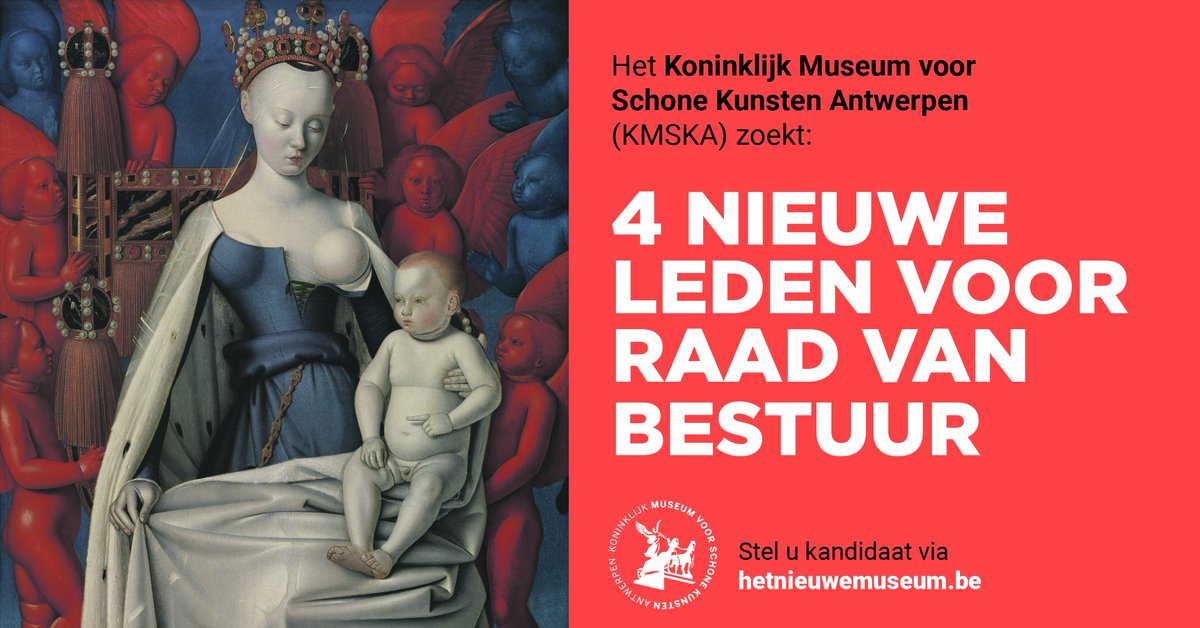 Zin om mee de nieuwe museumkoers te bepalen? Het KMSKA is op zoek naar vier onafhankelijke leden voor de raad van bestuur. Interesse? Bekijk het profiel dat we zoeken op: bit.ly/profiel-voorwa…
#kmska