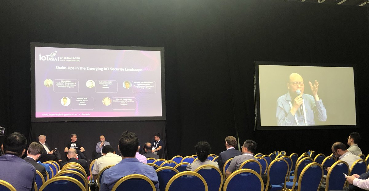 IoTAsia's tweet photo. Shake-Ups in the Emerging IoT Security Landscape conference is happening now at the Unplugged Stage with @BokKenneth @sutdsg @oooohhhmmy @BoschSI @slockitproject #iotasia https://t.co/hPuTzqwPKa