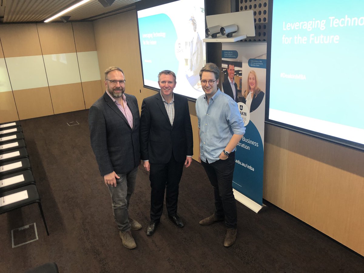 cphiggin's tweet photo. Great to be welcoming from @Uber to @DeakinBusiness tonight in partnership with @IML_ANZ talking about leveraging tech for the future #DeakinMBA https://t.co/kDYVdNJ1F4