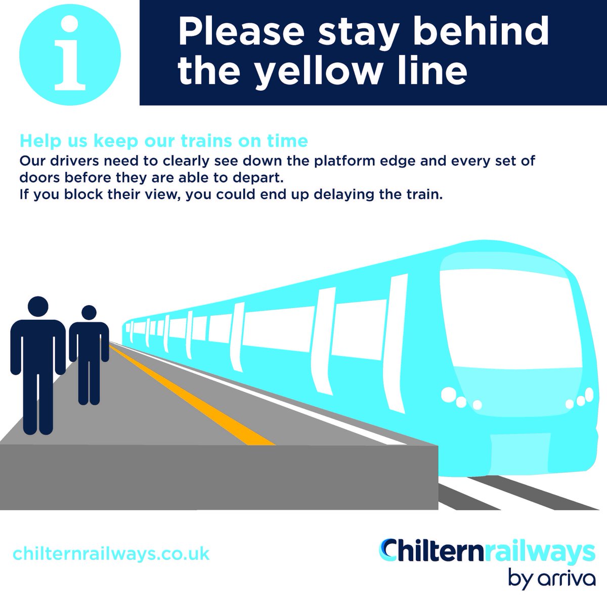 chilternrailway's tweet photo. Please ensure you stand behind the yellow line at all times whilst waiting for trains at platforms #ChilternRailways #RespectTheEdge https://t.co/3BZX2D0hpN