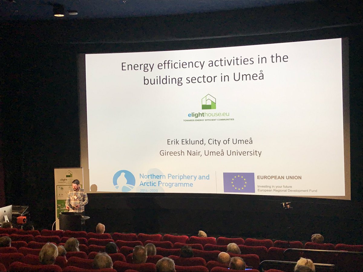 EU_eLighthouse's tweet photo. Erik Eklund, @UmeaKommun, and Gireesh Nair, @UmeaUniversity, discussing the key actions in Umeå 🇸🇪
Municipal buildings have achieved a 4.2% energy saving through actions undertaken during the elighthouse project 💡
#elighthouse #elighthouseOulu #energyefficiency https://t.co/KBvVeXXrtD