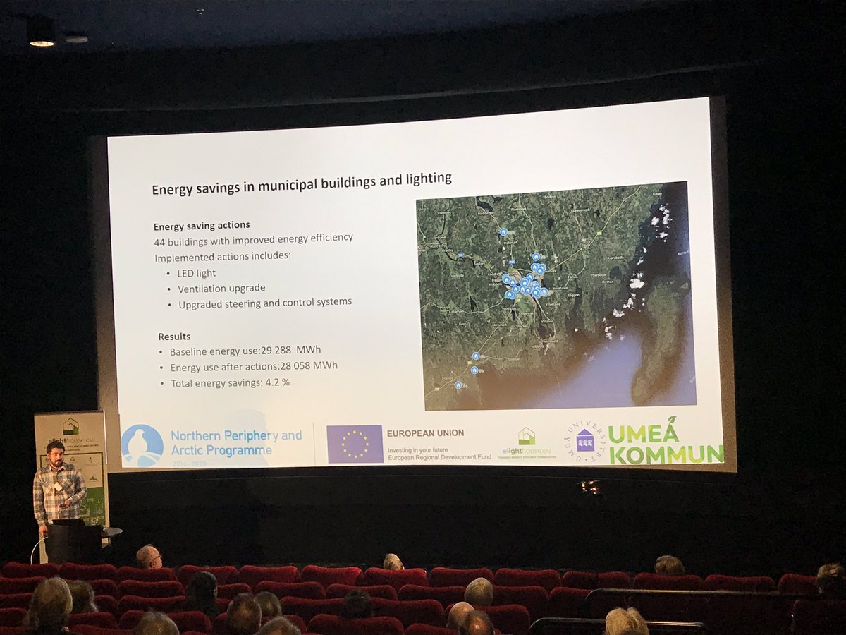EU_eLighthouse's tweet photo. Erik Eklund, @UmeaKommun, and Gireesh Nair, @UmeaUniversity, discussing the key actions in Umeå 🇸🇪
Municipal buildings have achieved a 4.2% energy saving through actions undertaken during the elighthouse project 💡
#elighthouse #elighthouseOulu #energyefficiency https://t.co/KBvVeXXrtD