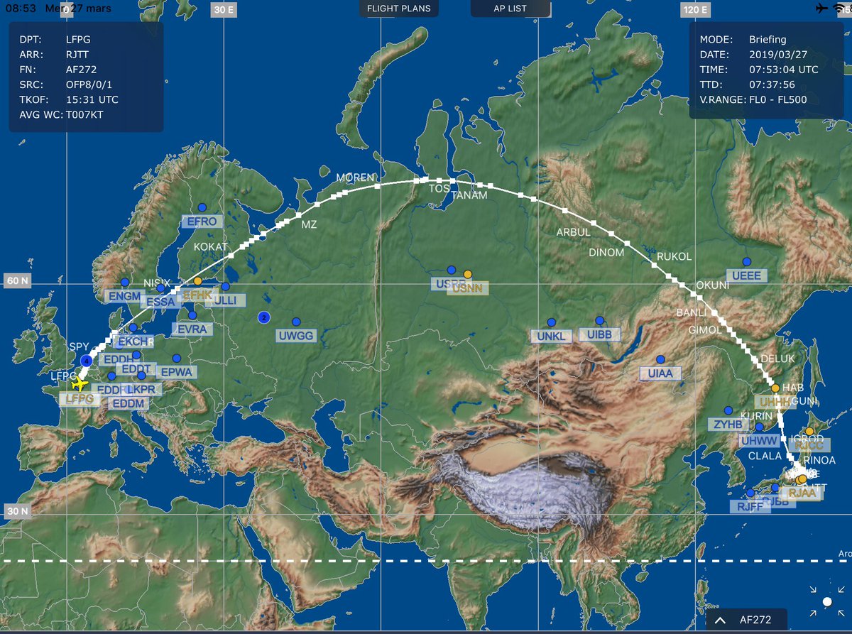 peytour13's tweet photo. This month, after a couple of Atlantic Xings #BOG #DTW #PTY #B787 # Dreamliner, let’s go Far East this time #AF272 #77W
Ready to enjoy a long Russian overflying, pretty smooth ride expected for the pleasure of our passengers #pilotlife #avgeek https://t.co/L45nadAjsa
