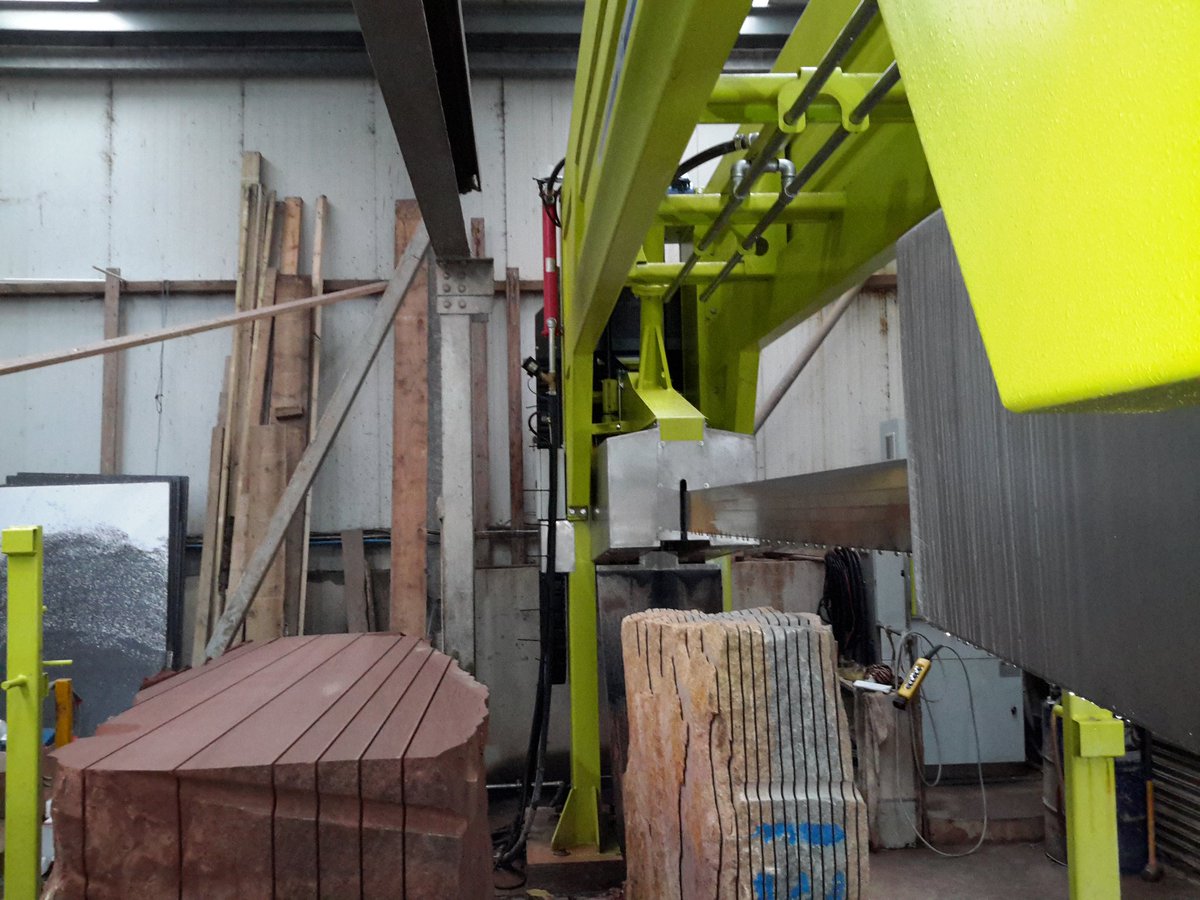 PatSharkeyEng's tweet photo. PTM #Monosaw production yesterday. Two blocks cut, one for #tiling second block for #masonry #walling in #Lazonby #sandstone. https://t.co/tsvQMFeJLz