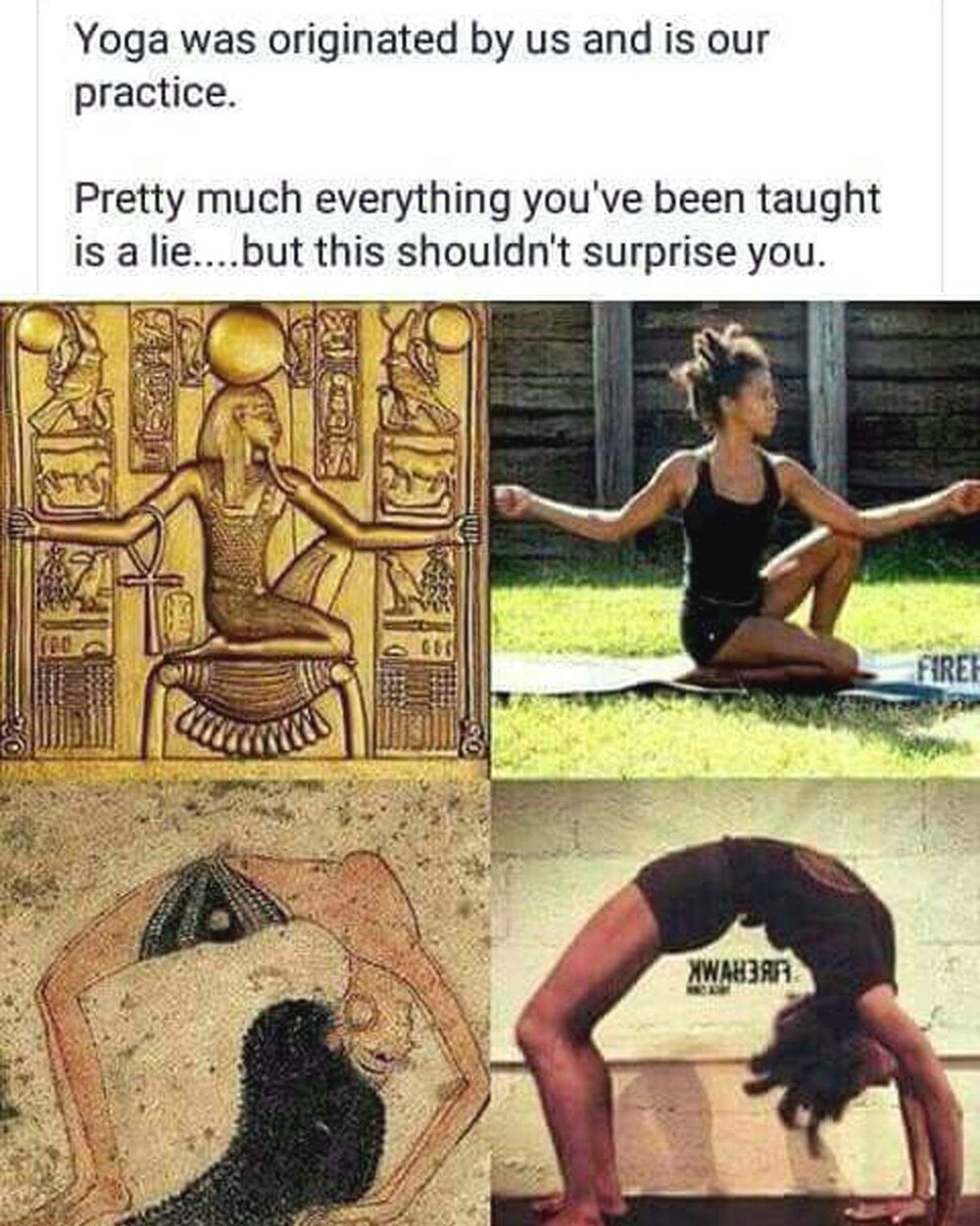 BlkHistStudies's tweet photo. The African Origin of Yoga #africanhistory #yoga #yogi #sport #mentalwellness #healthiswealth #egypt #kemet https://t.co/OMHf046xGm