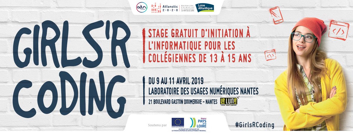 Atlanstic_2020's tweet image. Des filles qui codent ? OUI ! 👍
#GirlsRCoding : stage de programmation pour les collégiennes de #LoireAtlantique du 9 au 11 Avril à #LeLUNe
@adnouest @loireatlantique #NumeriqueInclusif
👉atlanstic2020.fr/actualites/gir…