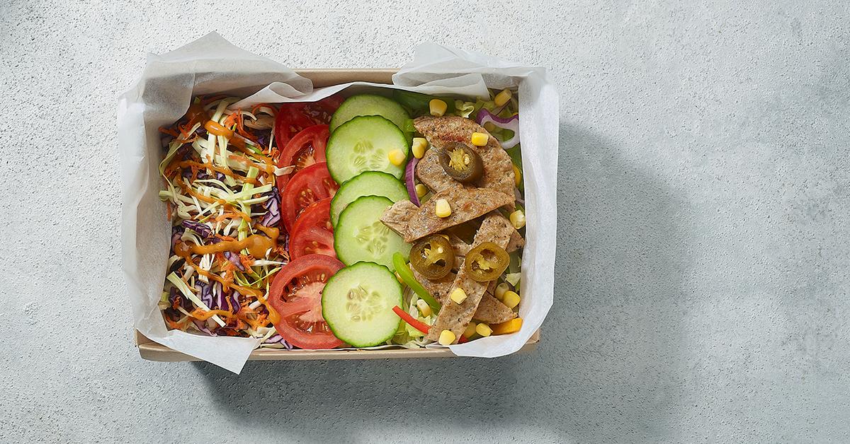 thisisstacked's tweet photo. Colourful, crisp and full of crunch. Our Quorn salad is just the thing to brighten up dull winter days! #thisisstacked https://t.co/vdFsL120r2