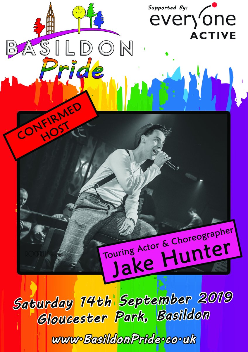 BasildonPride's tweet photo. Happy to announce Jake Hunter will also be joining us to Host for Basildon Pride!
Jake has traveled many miles working as an actor, host and choreographer and we're delighted to have him join us!

Save the date - Saturday 14th September 2019! https://t.co/tx2UQaJQXL
