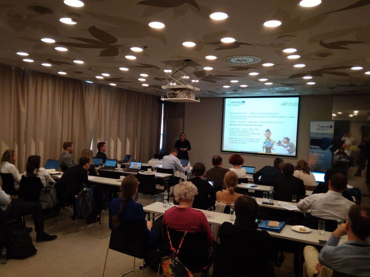 ATTRACTDanube's tweet photo. WP2 - Communication progress presented by Jitka Faugnerová, CENIA, Czech Rep. at the 6th SCM ATTRACTIVE DANUBE project, Hotel Yasmin, Košice, Slovakia https://t.co/7yDznqVnsQ