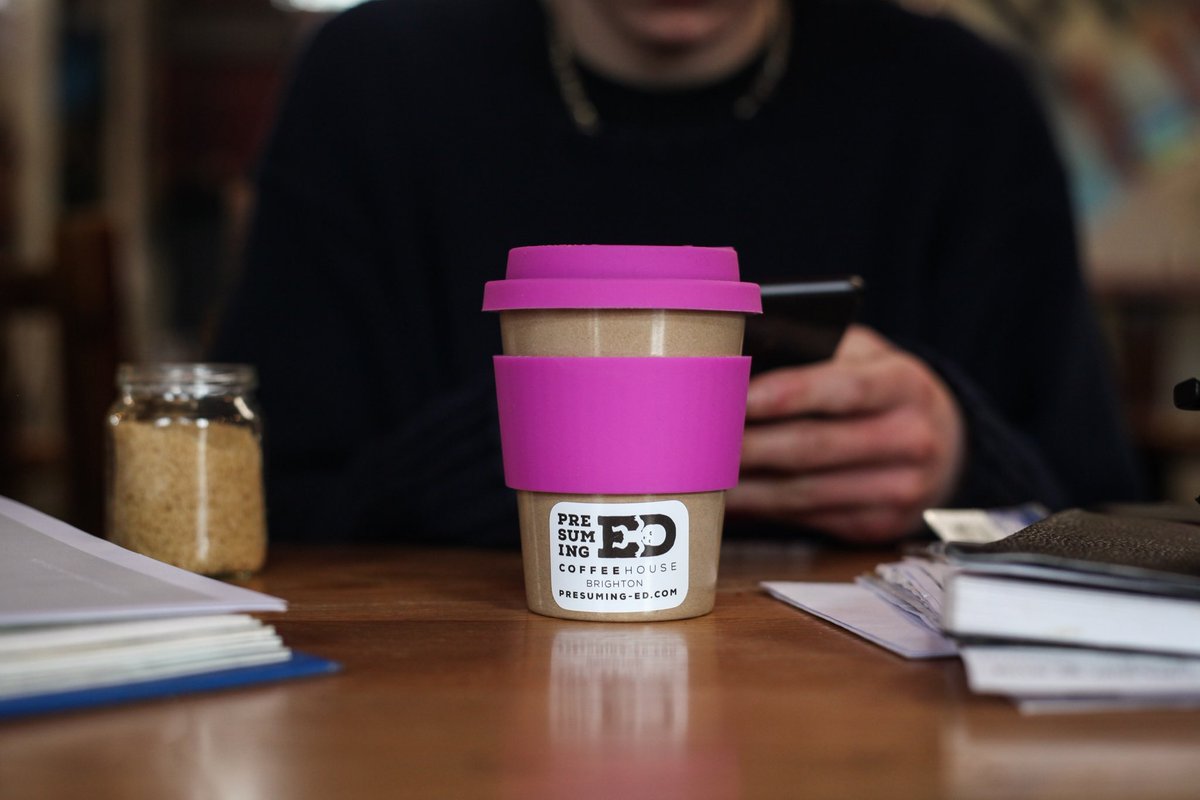 PrezEdBrighton's tweet photo. Reusable cups available for a fiver from Ed’s - all coffees two squid thereafter when you bring back for a refill ☕️ 🦑
.
#resusablecup
#coffeetogo https://t.co/n6325qrFLe