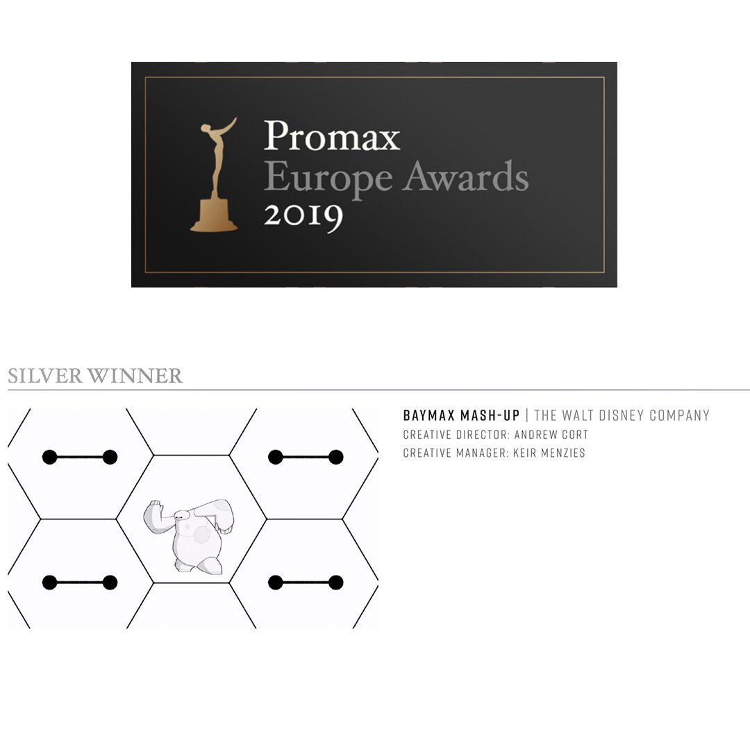 Silver at Promax Europe last night @Promax_Global for our Big Hero 6 Mashup @_Menzwear 🙌🏻
Also massive congrats to <a href="/jadenecarey/">Jadene</a> for picking up gold in the same category🏆