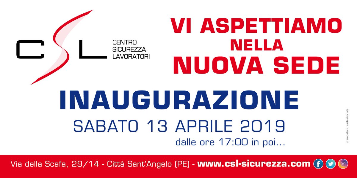 csl_abruzzo's tweet photo. ☘️ Crederci sempre......Più forti di prima 😉

Vi aspettiamo sabato 13 Aprile 2019
Presso Via della Scafa 29/14 Città Sant'Angelo 
PESCARA https://t.co/TDGJtYoyMQ