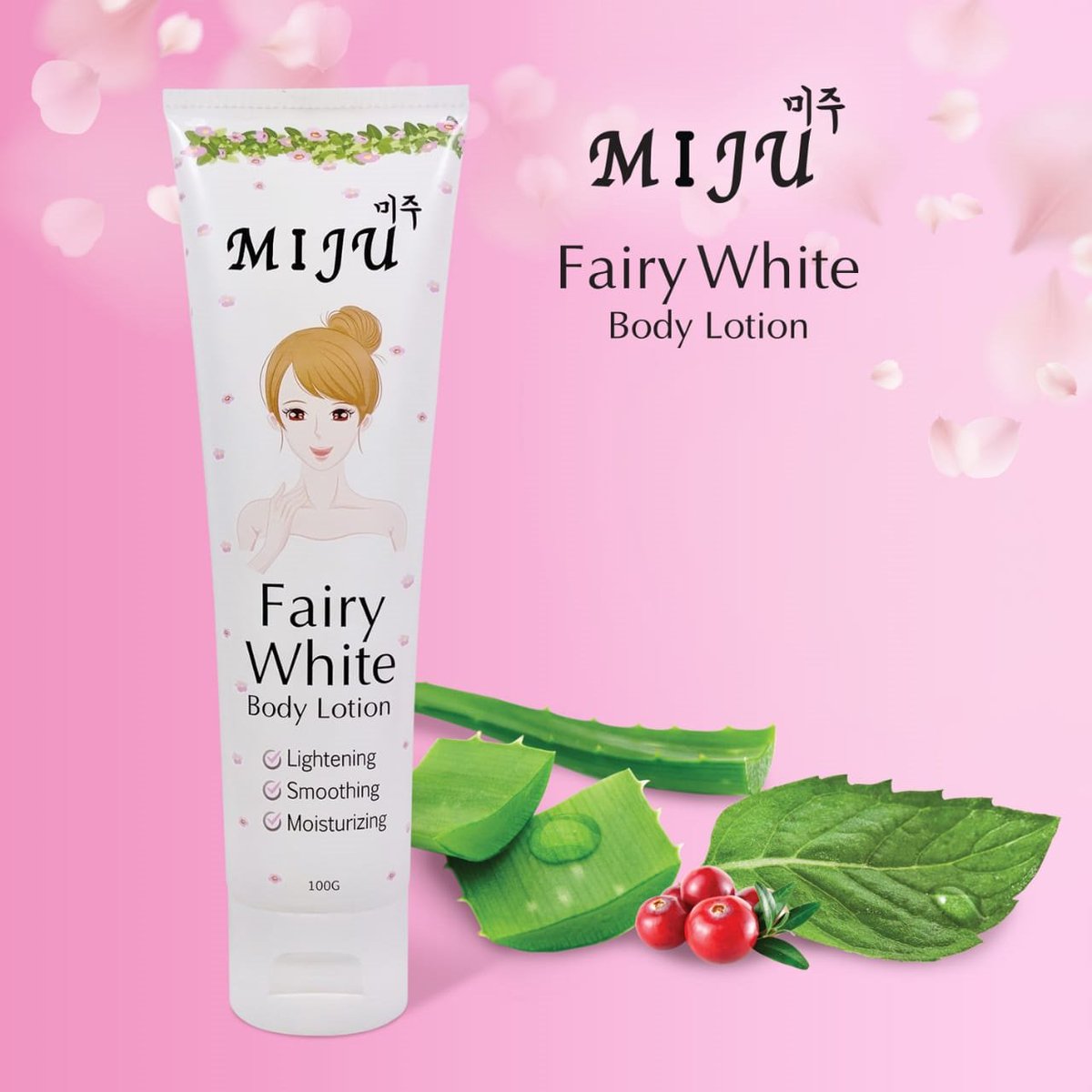 Miju Fairy White Body Lotion mengandung Morus Alba Leaf Extract,  Alpha Arbutin, Niacinamide serta Extract Aloe Vera yg akan  mencerahkan, menjaga kelembaban, kelembutan serta melindungi kulit dari  radikal bebas &amp; sinar matahari.