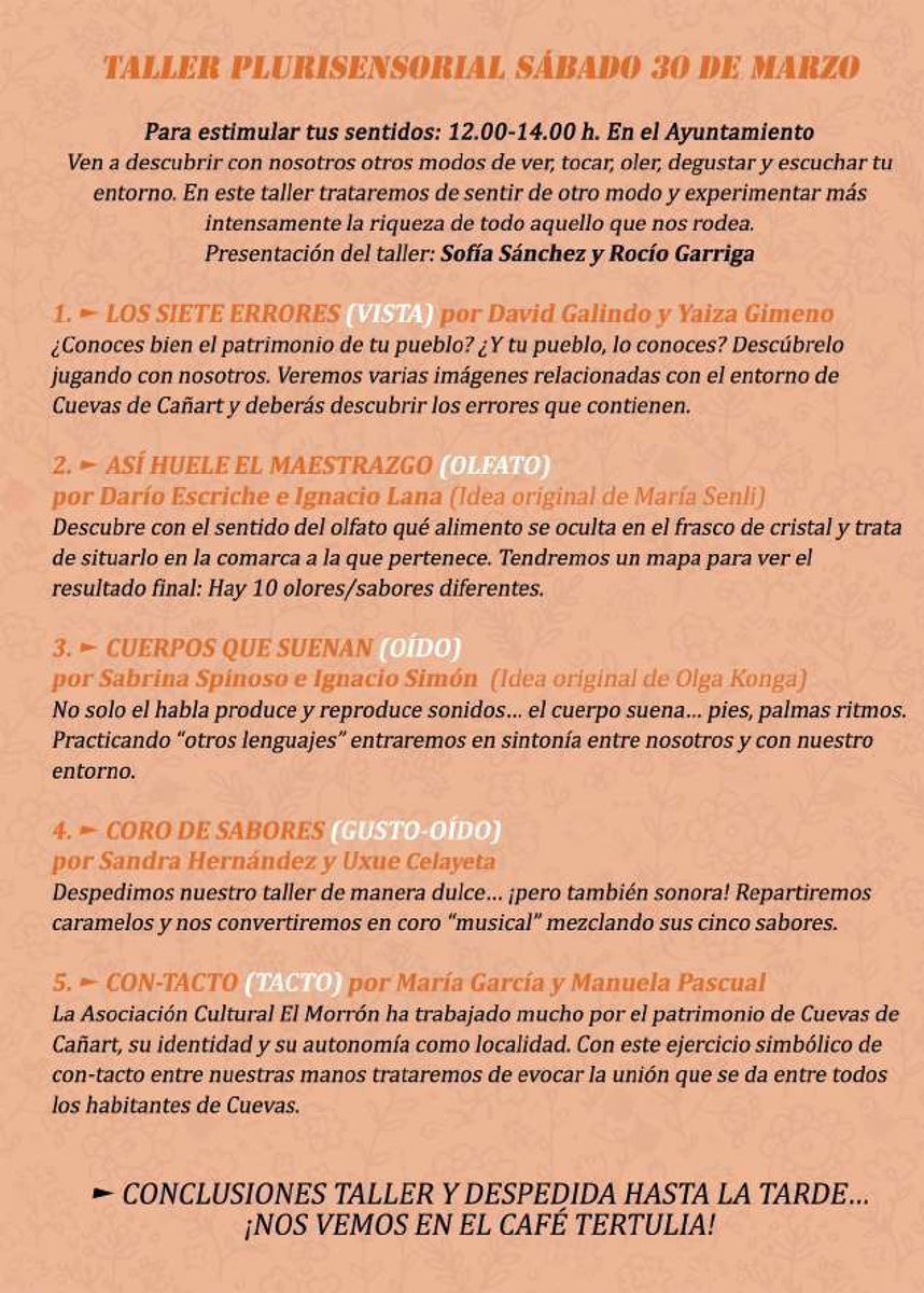 Las Cuevas de Cañart acogerá el próximo 30 y 31 de marzo la cuarta edición del Programa de Arte Comunitario en la Comarca del #Maestrazgo “16 destinos y un punto de encuentro”. ¡Os esperamos para vivir un fin de semana único con un sinfín de actividades geniales!