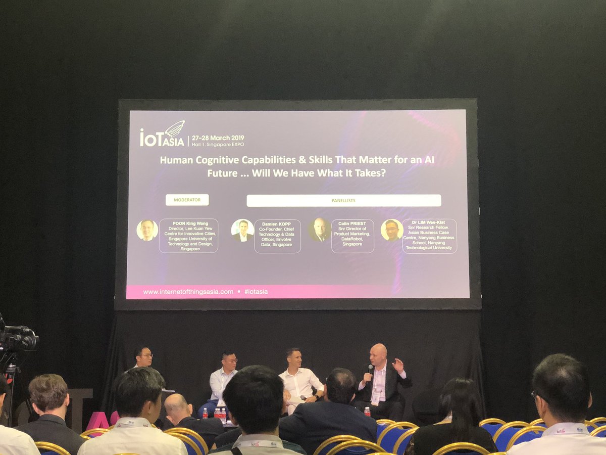IoTAsia's tweet image. Ending our last conference at the #Unplugged stage @IoTAsia with @dak80 @ColinAPriest @sutdsg @DataRobot on Human Cognitive Capabilities & Skills that Matter for an AI Future. #proactiveai Tweet us your opinions of this panel and get featured on our tweeter wall! #IoTAsia