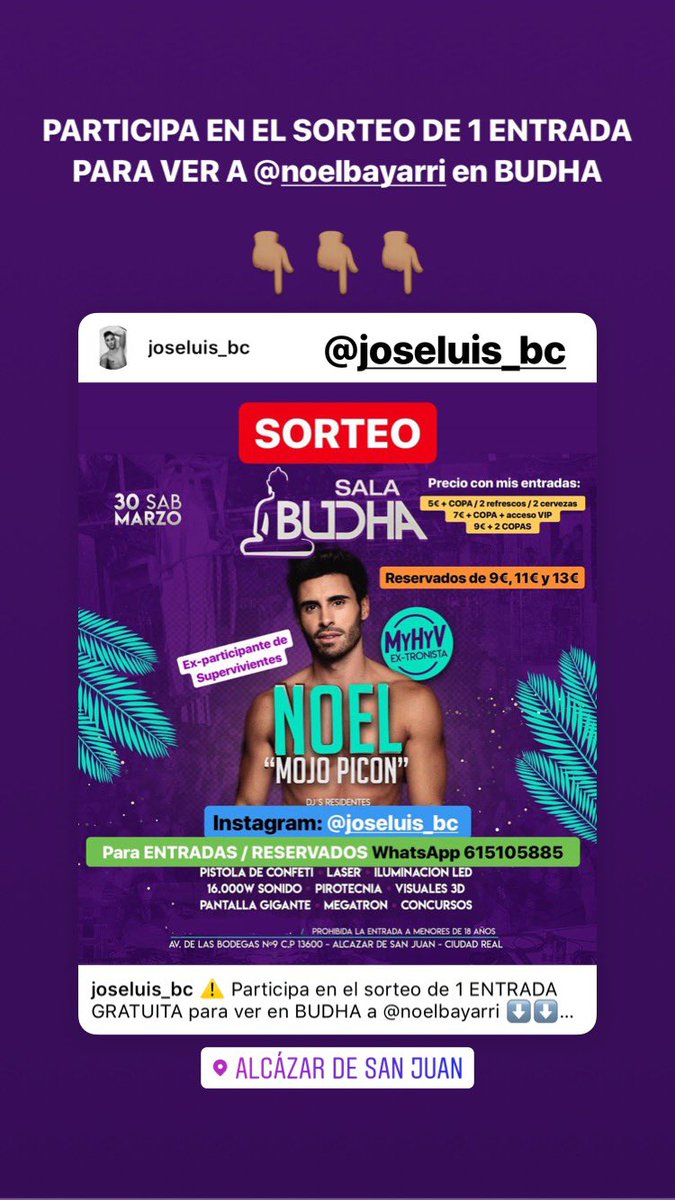 RRPPBudhaBC's tweet photo. Este sábado en Budha (Alcázar de San Juan) tendremos a @NoelBayarri https://t.co/t4MhxKvlOW