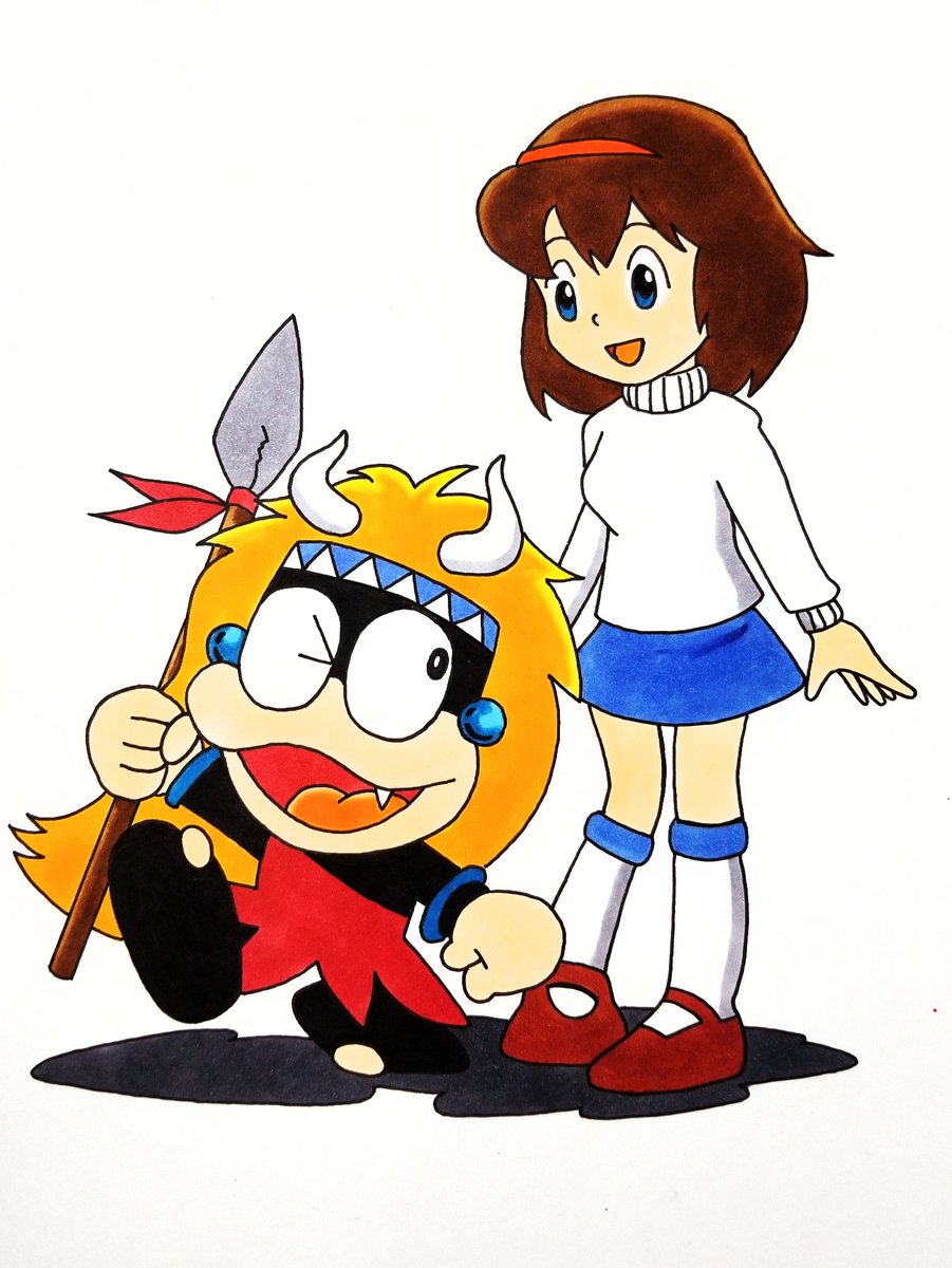 ジャングル黒べえ」より黒べえ・タカネさん模写⭐ 0.3ドローイングで