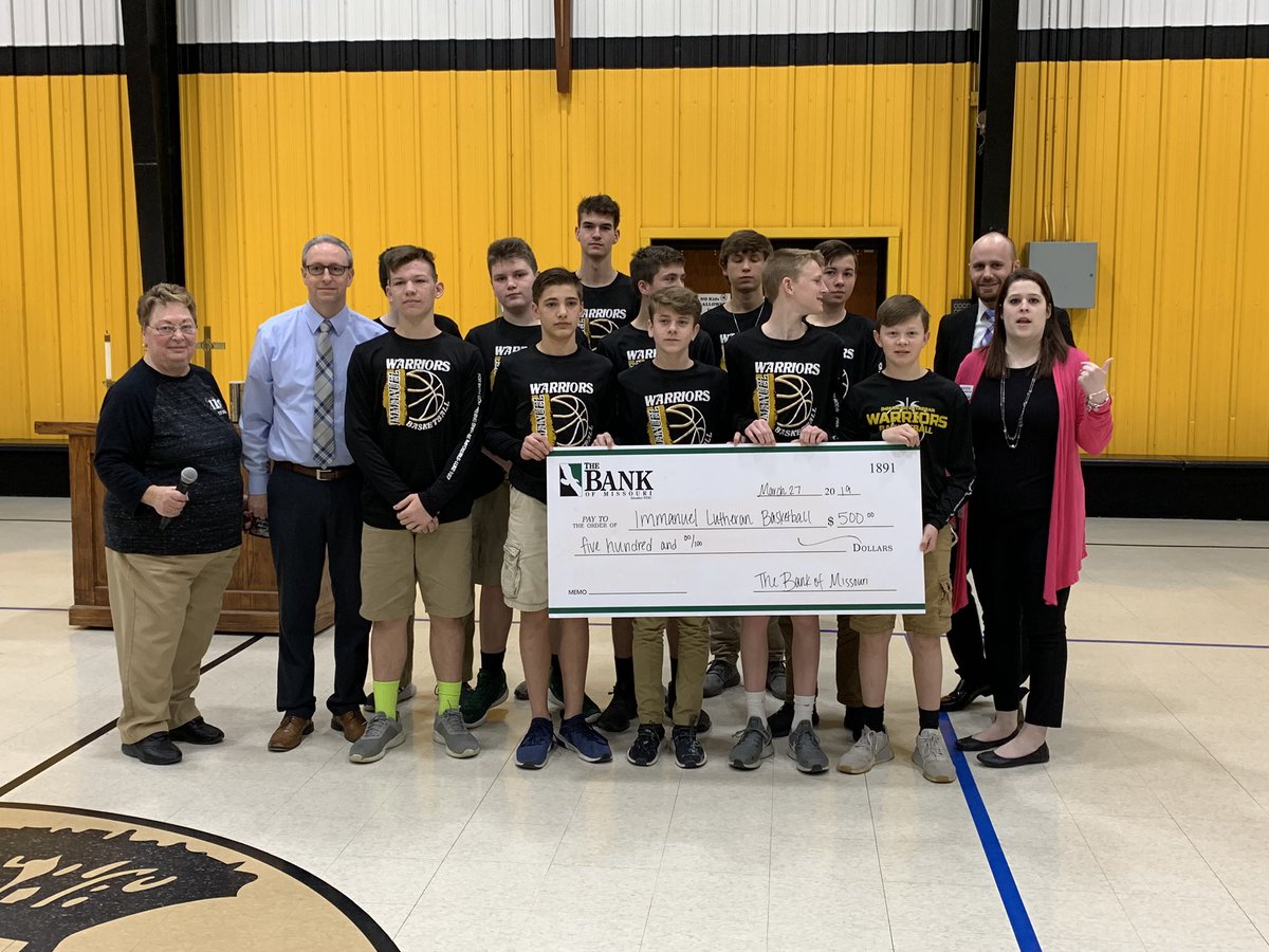 brentbuerck's tweet image. A huge thanks to @bankofmissouri For supporting Immanuel Lutheran school boys basketball teams trip to nationals