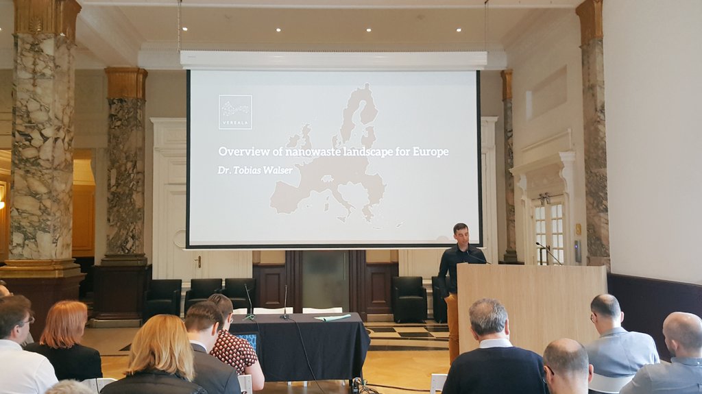 Our final session around #nanowaste starts with an overview of the landscape for #Europe by  Tobias Walser  from Vereala #NIASymposium2019 #nano #nanomaterials #nanotechnology