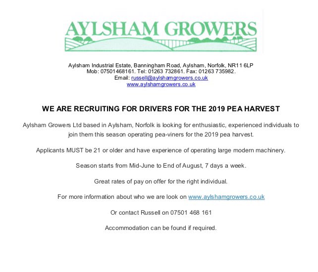 AGL is looking for harvest staff for the coming season. Please ReTweet to help spread the word thankyou