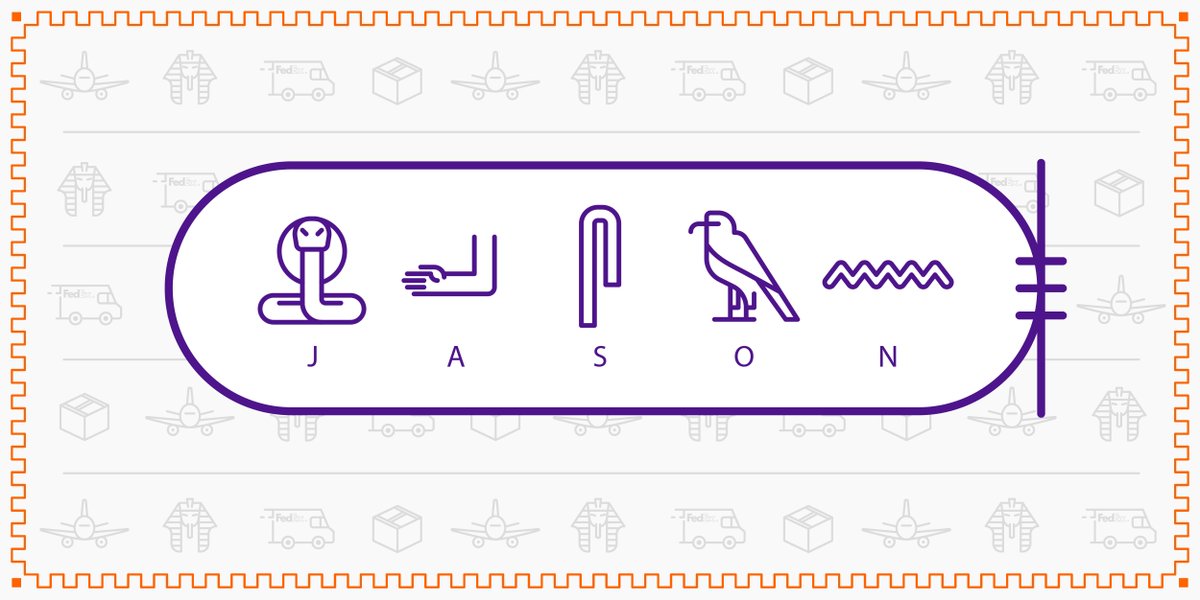 <a href="/JasonPelucca/">Jason Pelucca</a> Special delivery for Pharaoh Jason. Know any King Tut fans? Tell your friends to tweet their first name to <a href="/fedex/">FedEx</a> with #hieroglyphme, and we’ll reply with their own hieroglyph.