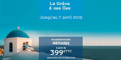Vacances Héliades, notre spécialiste de la Grèce et ses îles vous propose des offres exclusives jusqu'au au 7 avril.
Partez découvrir la #Grèce, la #Crête, #Corfou ou #Rhodes, évadez vous dans ces paysages enchanteurs et chargés d'histoire : bit.ly/2UXyWTj