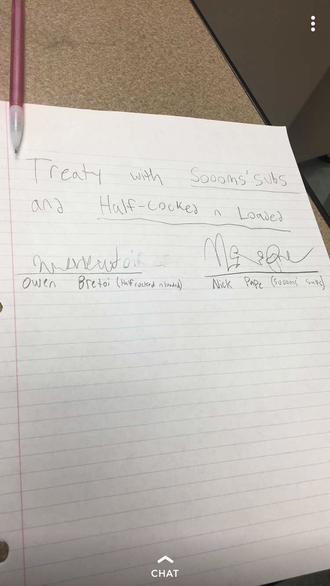 CockedN's tweet photo. Half cocked n loaded has signed a treaty with Sooms’ Subs @ERAssassins https://t.co/I4tlcBS1il