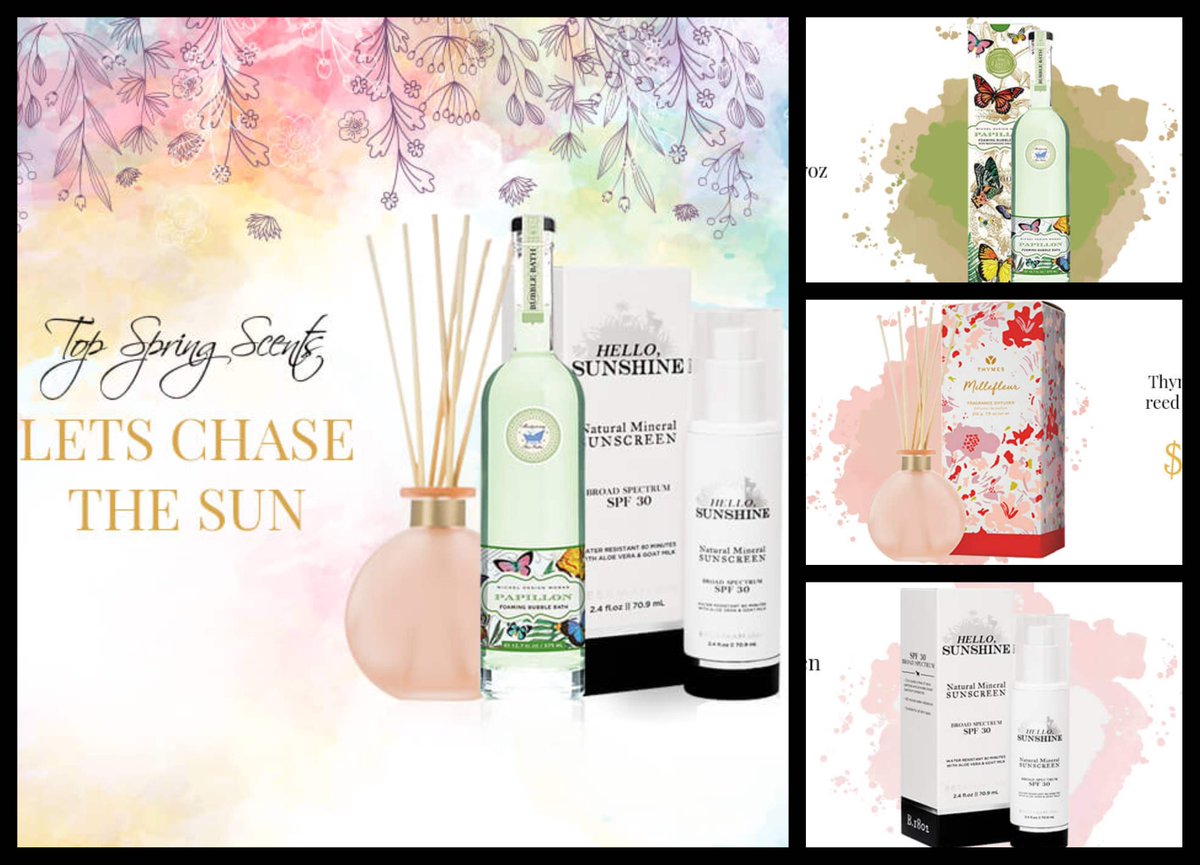 A_SecretAdmirer's tweet photo. Lets Chase the SUN. Here are our Top Spring Scents.

https://t.co/3HIzIvItFe

#welcomespring #springscent #reediffuser #sunscreen https://t.co/ERAxVqMRHY
