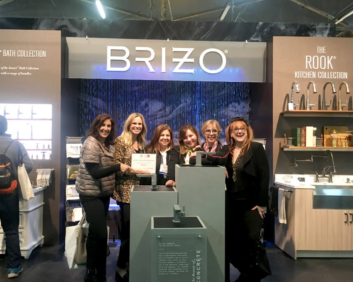 Best Plumbing product at the 2019 @addesignshow was awarded to @brizofaucet! #asidnymetro #addesignshow #brizofaucet #interiordesign