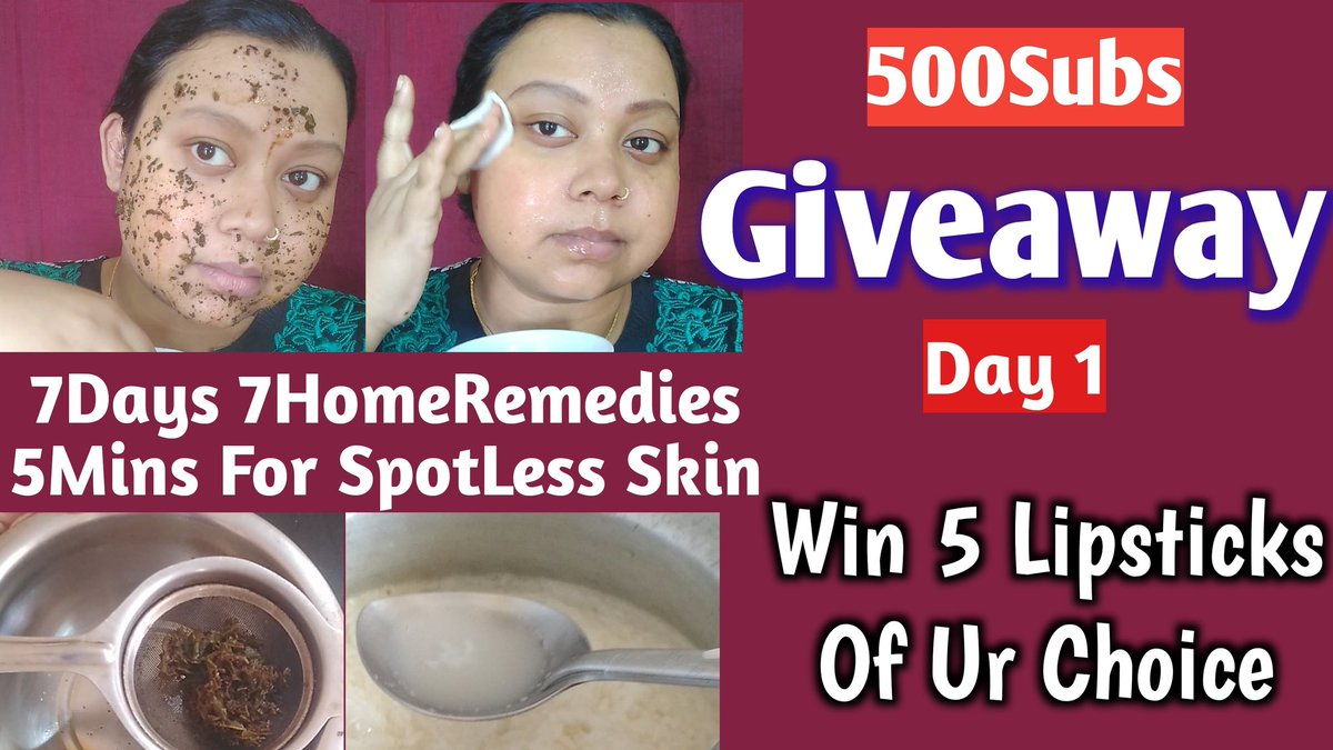 Open Giveaway! Do Participate nd win 5 Lipsticks of ur fav brand new color. Watch 👇 👇
youtu.be/JphjfpWiSPI
#opengiveaway #500subsgiveaway #makeupgiveaway #homeremedies #diy #skincare #healtyskin #glassskin #smallyoutuber #makeupideasbygk
@YouTubeIndia @YTCreators @YouTube