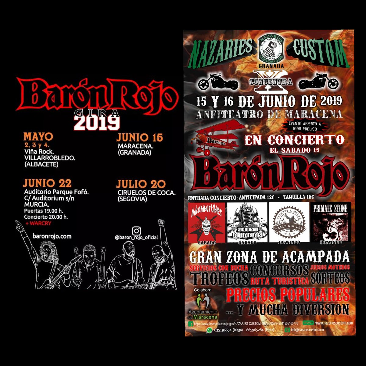 nazariescustom's tweet photo. Y tú te lo vas a perder???#conciertos #Granada #Baronrojo #Andalucía #motos #concentra #eventosgranada https://t.co/LH7H1viorT