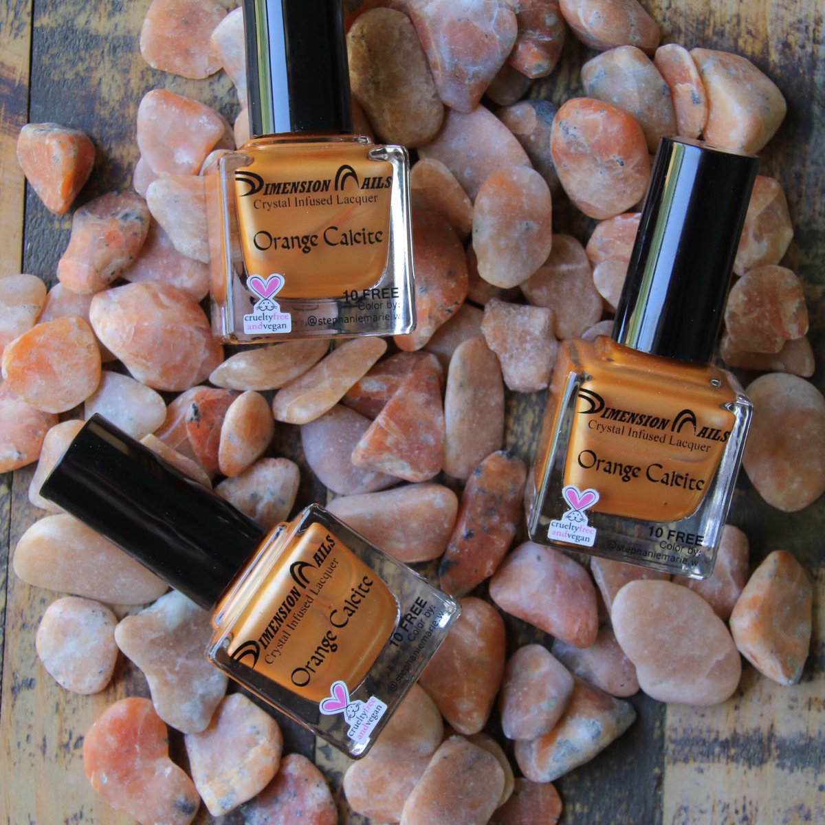 🧡🧡✨
.
Crystal infused lacquers are blended with a crystal before they are bottled. ✨ All polishes are certified vegan cruelty-free 🌱🐰. And are 10-Free 👩🏽‍🔬 5% of all sales go to Rancho Relaxo 🐮!  #vegan #crueltyfree #crystals #polish