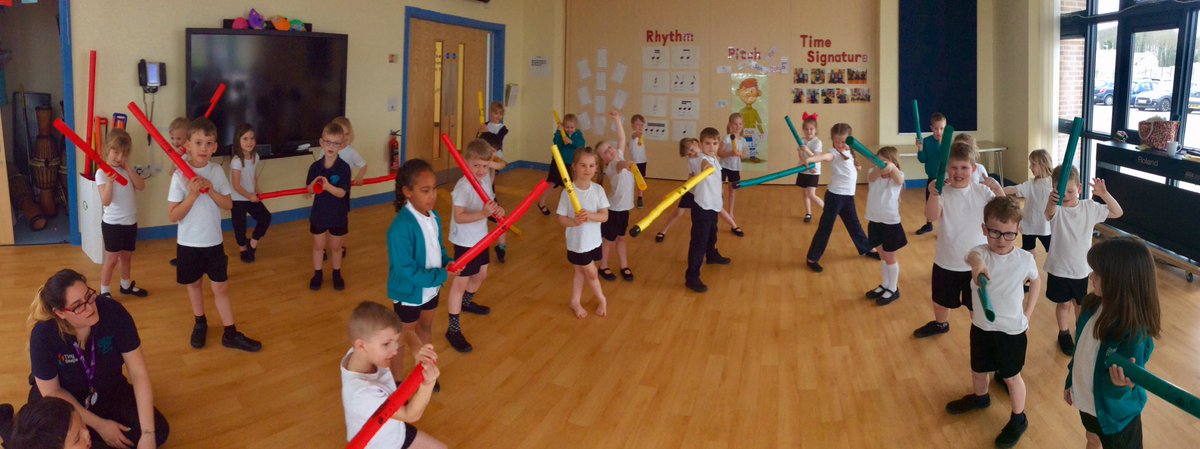 Team Aire exploring pitch and rhythm, learning ‘Hey Beetle’ by ear and playing the whole song in the Boomwhacker Orchestra. Part of our weekly carousel of PE, Spanish and music lessons.
