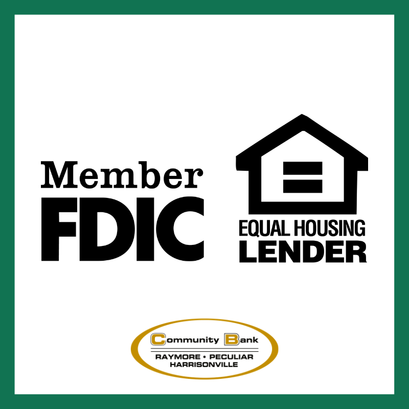 CommBankRaymore's tweet image. Community Bank of Raymore is a proud member of the FDIC &amp;amp; Equal Housing Lender.

For more info about CBR, visit cbronline.net!👍