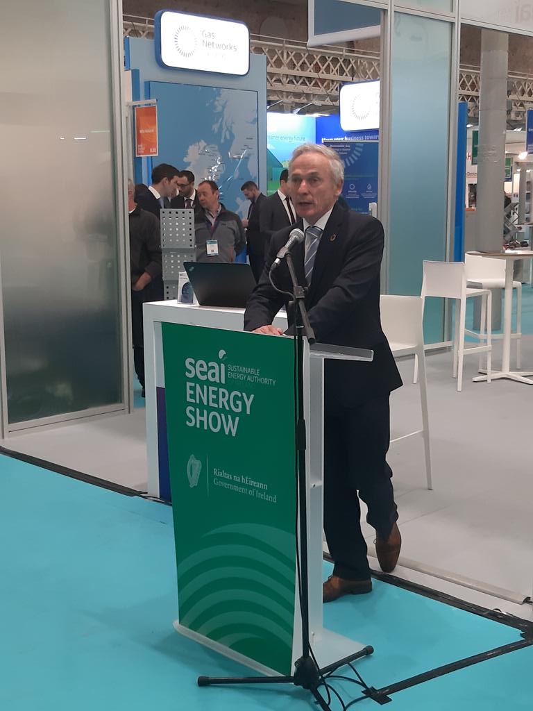 "No issue more important than tackling climate change. We cannot take a gently gently approach." <a href="/RichardbrutonTD/">Richard Bruton</a> speaking <a href="/SEAI_ie/">SEAI</a> #EnergyShow19